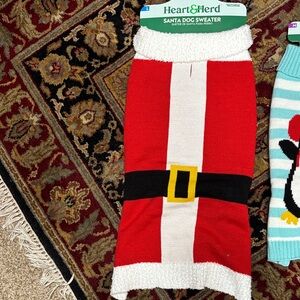 Heart & Herd Red Santa Dog Sweater - new (large)